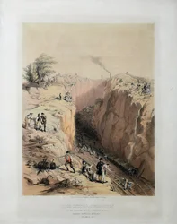 Cięcie skał w Bishopton nad Glasgow