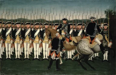 Fryderyk II (1712-86) z Heskim Pułkiem Gwardii