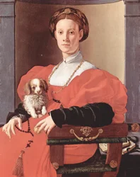 niemiecki: Bildnis einer Dame in Rot (Francesca Salviati) Portret damy w czerwieni (Francesca Salviati)