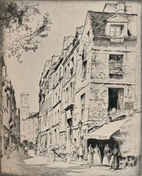 Dziedziniec Halles, Rue St Jacques, 1915
