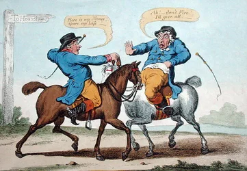 Każdy łotrzyk to tchórz, opublikowany przez Hannah Humphrey w 1801 roku (akwaforta ręcznie kolorowana)