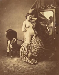 [Akt przed lustrem], ca. 1857.