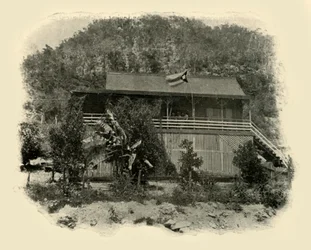 Kubańska kwatera główna w Daiquiri, wojna hiszpańsko-amerykańska, czerwiec 1898, 1899.