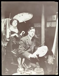 Harrison Fisher and Model, 1908-9 (srebrny odbitka żelatynowa)