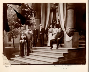 Prezydent Benjamin Harrison i grupa, 1890 (srebrny odbitka żelatynowa)