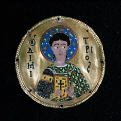 Popiersie św. Demetriusza, emalia, Bizancjum