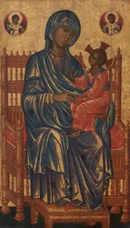 Madonna z Dzieciątkiem na tronie, ok. 1250-1275 (tempera na płycie z topoli)