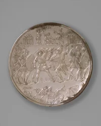 Talerz z Bitwą Dawida i Goliatem, 629-30 (srebrny)
