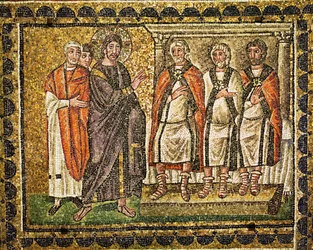 Chrystus przed Kajfaszem i arcykapłanami, VI wiek (mozaika)