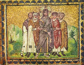Jezus i apostołowie, VI wiek (mozaika)