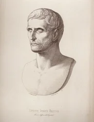 Portret Lucjusza Juniusa Brutusa, sztychowany przez B.Barlocciniego, 1849