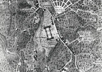 Plan miasta Neapolu z Capodimonte, szczegół z mapy Duke Of Noja