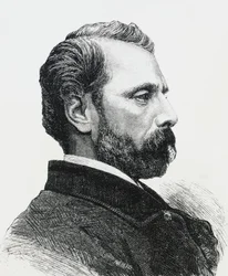 Portret Agostino Bertaniego (1812-1886) w 1860 r., włoskiego lekarza i patrioty, rycina