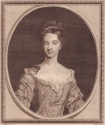 Portret Margaret Cecil, hrabiny Ranelagh (1672 lub 1673-1728), miedzioryt Johna Goldara (1729-1795) z obrazu G Knellera