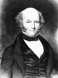 Portret Martina Van Burena (1782-1862), amerykańskiego prawnika i polityka, który pełnił funkcję 8. prezydenta Stanów Zjednoczonych w latach 1837-1841, grawerowanie