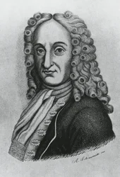 Portret Pietro Antonio Michelotti (1673-1740), włoskiego lekarza i jatromatematyka, rycina Schiavonetti