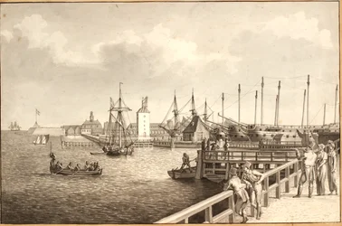 Widok z Langelinie w kierunku Nyholm, cz. wynajem floty