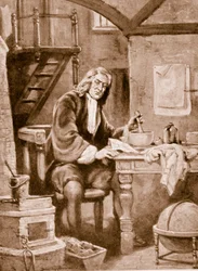 Sir Isaac Newton w swoim małym pokoju