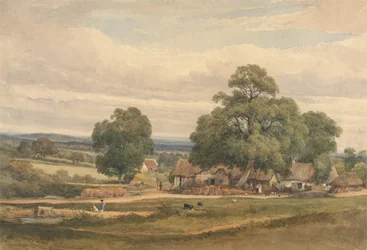 Emery Down niedaleko Lyndhurst, New Forest, Hants (akwarela i grafit na papierze)