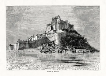 Mont-Saint-Michel, Normandia, Francja, 1879