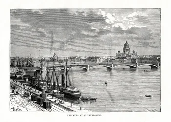 Rzeka Newa, Petersburg, 1879