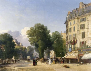 Boulevard des Capucines i róg Rue de la Paix w Paryżu