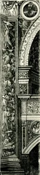 Pilastry zdobione przez Callisto Piazza (ok. 1500-1561 lub 1562), Tempio Civico della Beata Vergine Incoronata (Świątynia Najświętszej Maryi Panny w koronie), Lodi, Lombardia, Włochy, drzeworyt