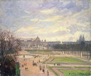 Ogród Tuileries. Obraz Camille Pissaro (1830-1903), olej na płótnie