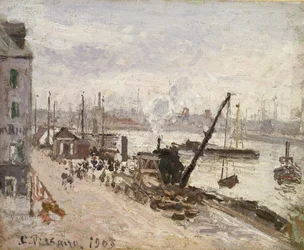 Nabrzeże w Le Havre, 1903 (olej na batyście)