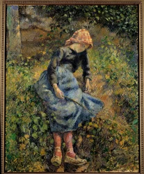 Pasterz mówi, że dziewczyna ma różdżkę. Obraz Camille Pissarro (1830-1903)