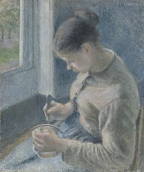 Młoda chłopka pijąca kawę, 1881 r.