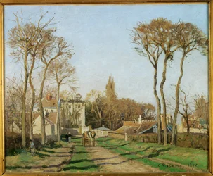 Wjazd do wioski Voisins, Yvelines (olej na płótnie)