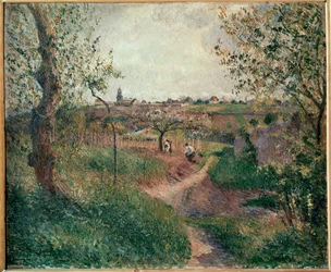Le Chemin des Mathurins idący przez pola, Pontoise (olej na płótnie)