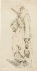Wieśniaczka (recto); Chłopiec z wędką (verso)