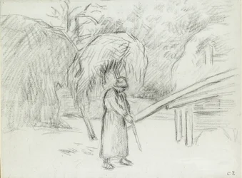 Studium chłopki niosącej ładunek siana w obejściu w Foucault, ok. 1875 r.