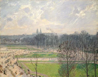 Ogród Tuileries w zimowe popołudnie