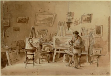 Studio artysty, Caracas, Wenezuela Szkic ...