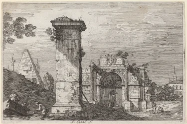 Krajobraz ze zrujnowanymi zabytkami, ok. 1930 r. 17351746.