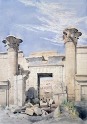 Wejście do świątyni Ramzesa III, ok. 1850 r. Kanonik G Frederick Weston, ok. 1850 r. Archeologia starożytnego Egiptu