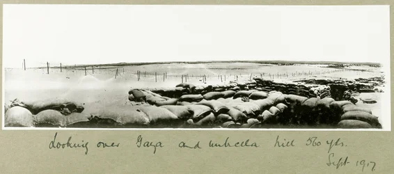 Widok na Gazę i Wzgórze Parasolowe, wrzesień 1917 r.