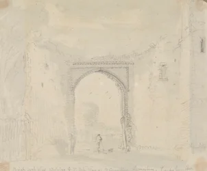 Ceglany łuk przylegający do Wielkiej Bramy klasztoru św. Augustyna w Canterbury