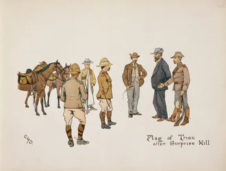 Flaga rozejmu po Surprise Hill, z The Leaguer of Ladysmith, 1900