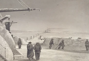 Sytuacja H.M. Statki Fury und Hecla w Igloolik, 1822-23, z „Journal of a Second Voyage for the Discovery of North West Passage z Atlantyku na Pacyfik, wykonanej w latach 1821-22-23