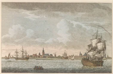 Widok Hoorn, ok. 1790 Widok miasta Hoorn / Vue dela Ville de Horn, situee sur le bord du Zuiderzee (tytuł na obiekcie)