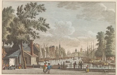 Leuvehaven w Rotterdamie, ok. 1790 Leuvehaven w Rotterdamie / Le Canal dit Leuvenhaven a Rotterdam (tytuł na obiekcie)