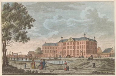 Lutherse Diaconiehuis te Amsterdam, ca. 1790 Luthersche Diaconie en Bestedelingenhuis te Amsterdam / Hospicjum dla sierot luterańskich i pensjonat na starość tej religii (tytuł na obiekcie)