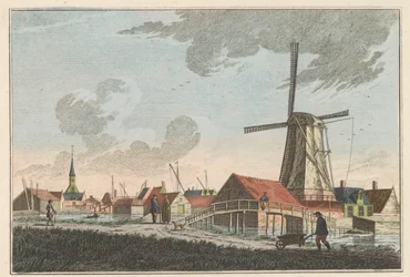 Nieuwendam, ok. 1790 Nieuwendam. Na zachód widać z Meerdijk (tytuł na obiekcie)
