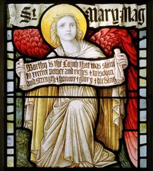 Betws Bledrws, St Bledrws, Shrigley & Hunt (1873-1982), Carl Almquist, Anioł ze zwojem, 1886