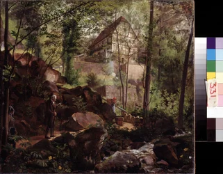 Spacer Księcia Maxa (Księcia Maxa na spacerze). Obraz Carla Christiana Vogla von Volgelsteina (1788-1868). Olej na płótnie, 33,7 x 37,5 cm