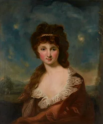 Portret damy rzekomo Harriet Rochfort (1758-1854) Według etykiety na odwrocie (olej na płótnie)